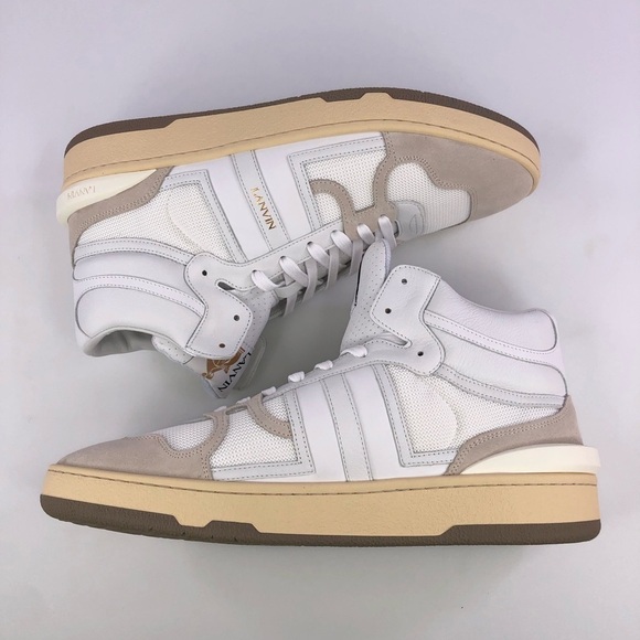 Lanvin Tennis High Top Clay Nash Sneakers Whlte 44 (US 11) - Picture 3 of 8